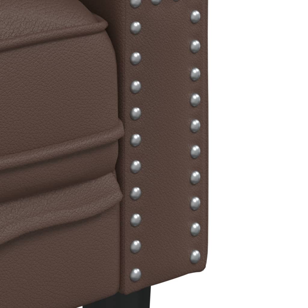 Chesterfield Sofa 2-Seater Brown Faux Leather
