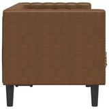 Chesterfield Sofa 2-Seater Brown Faux Suede Leather - 45-Degree Angle