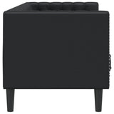 Chesterfield Sofa 3-Seater Black Faux Leather