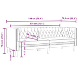 Chesterfield Sofa 3-Seater Black Faux Leather - Extra Image