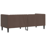 Chesterfield Sofa 3-Seater Brown Faux Leather