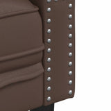 Chesterfield Sofa 3-Seater Brown Faux Leather