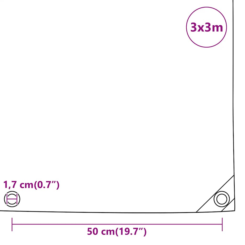 Tarpaulin Anthracite 3x3 m 650 g/m²