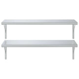 Wall Shelves 2 pcs 100x40 cm Silver Stainless Steel - 45-Degree Angle