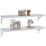 Wall Shelves 2 pcs 100x30 cm Silver Stainless Steel - Top-Down View
