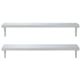 Wall Shelves 2 pcs 100x30 cm Silver Stainless Steel - 45-Degree Angle