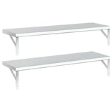 Wall Shelves 2 pcs 100x30 cm Silver Stainless Steel - Close-Up Angle