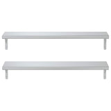 Wall Shelves 2 pcs 100x23.5 cm Silver Stainless Steel - 45-Degree Angle