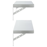Wall Shelves 2 pcs 100x23.5 cm Silver Stainless Steel - Rear View