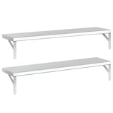 Wall Shelves 2 pcs 100x23.5 cm Silver Stainless Steel - Close-Up Angle