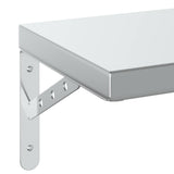 Wall Shelves 2 pcs 100x23.5 cm Silver Stainless Steel - Low Angle
