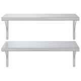 Wall Shelves 2 pcs 75x40 cm Silver Stainless Steel - 45-Degree Angle