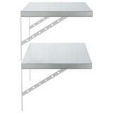 Wall Shelves 2 pcs 75x40 cm Silver Stainless Steel - Rear View