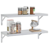 Wall Shelves 2 pcs 75x30 cm Silver Stainless Steel - Top-Down View