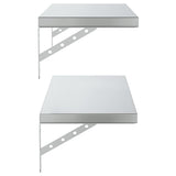 Wall Shelves 2 pcs 75x30 cm Silver Stainless Steel - Rear View