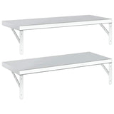 Wall Shelves 2 pcs 75x30 cm Silver Stainless Steel - Close-Up Angle