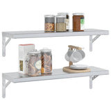 Wall Shelves 2 pcs 75x23.5 cm Silver Stainless Steel - Top-Down View