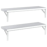 Wall Shelves 2 pcs 75x23.5 cm Silver Stainless Steel - Close-Up Angle
