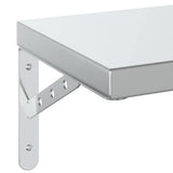 Wall Shelves 2 pcs 75x23.5 cm Silver Stainless Steel - Low Angle