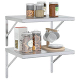 Wall Shelves 2 pcs 50x40 cm Silver Stainless Steel - Top-Down View