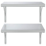 Wall Shelves 2 pcs 50x40 cm Silver Stainless Steel