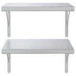 Wall Shelves 2 pcs 50x40 cm Silver Stainless Steel