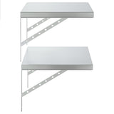 Wall Shelves 2 pcs 50x40 cm Silver Stainless Steel - Rear View