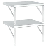 Wall Shelves 2 pcs 50x40 cm Silver Stainless Steel - Close-Up Angle