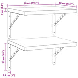 Wall Shelves 2 pcs 50x40 cm Silver Stainless Steel - Extra Image