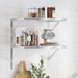 Wall Shelves 2 pcs 50x40 cm Silver Stainless Steel