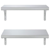 Wall Shelves 2 pcs 50x30 cm Silver Stainless Steel - 45-Degree Angle