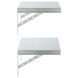 Wall Shelves 2 pcs 50x30 cm Silver Stainless Steel - Rear View