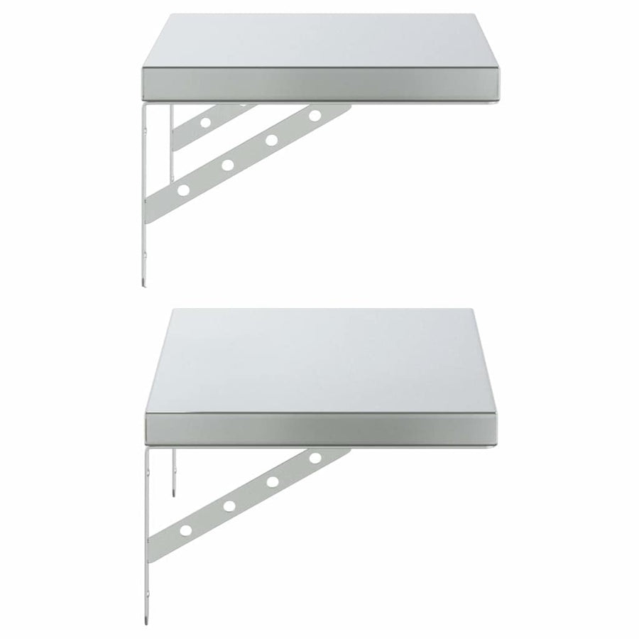 Wall Shelves 2 pcs 50x30 cm Silver Stainless Steel
