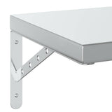 Wall Shelves 2 pcs 50x30 cm Silver Stainless Steel - Low Angle