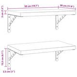 Wall Shelves 2 pcs 50x30 cm Silver Stainless Steel - Extra Image