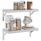 Wall Shelves 2 pcs 50x23.5 cm Silver Stainless Steel - Top-Down View
