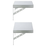 Wall Shelves 2 pcs 50x23.5 cm Silver Stainless Steel - Rear View