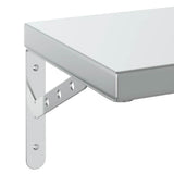 Wall Shelves 2 pcs 50x23.5 cm Silver Stainless Steel - Low Angle