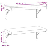 Wall Shelves 2 pcs 50x23.5 cm Silver Stainless Steel - Extra Image