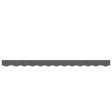 Replacement Fabric for Awning Valance Anthracite Stripe 3 m - Side View