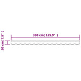 Replacement Fabric for Awning Valance Anthracite Stripe 3.5 m - Rear View