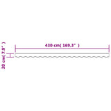 Replacement Fabric for Awning Valance Anthracite Stripe 4.5 m - Rear View