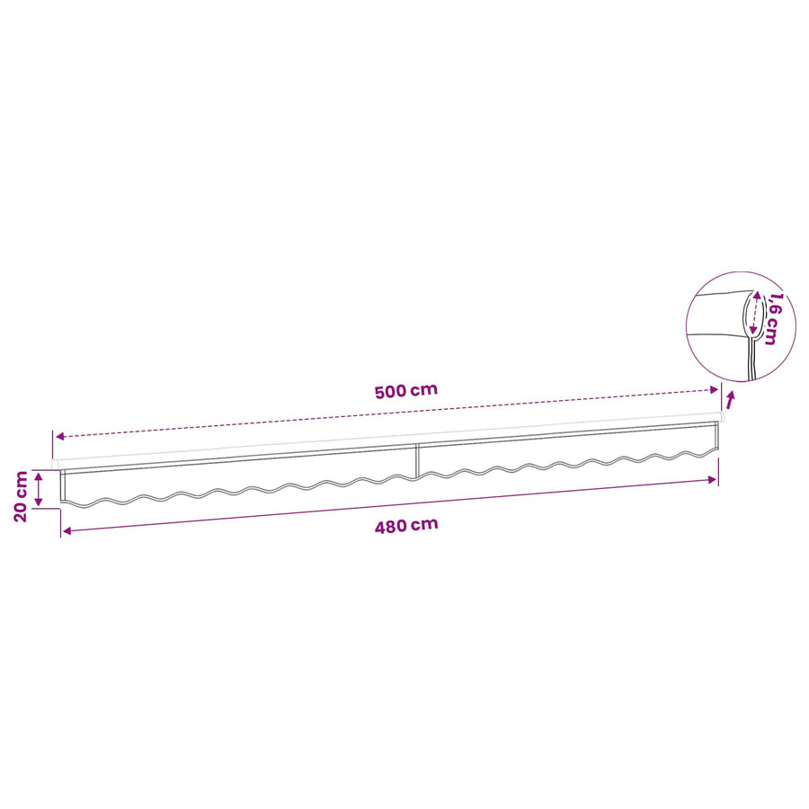 Awning Valance Replacement Anthracite Stripe 500 cm