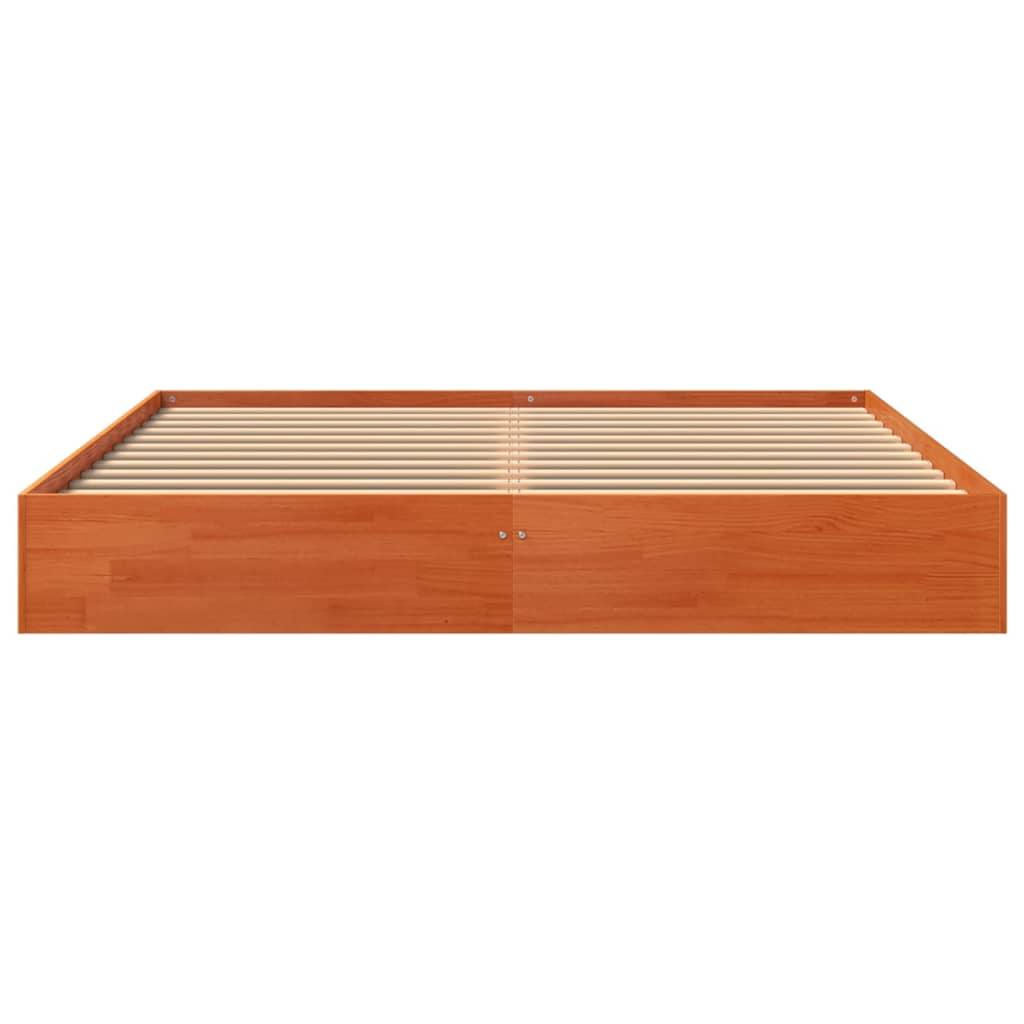 Bed Frame without Mattress Wax Brown 150x200 cm Solid Wood Pine