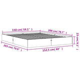 Bed Frame without Mattress Wax Brown 150x200 cm Solid Wood Pine - Low Angle