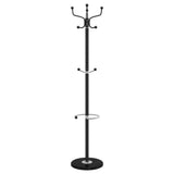 Coat Stand with Umbrella Holder Black 180 cm Powder-coated Iron