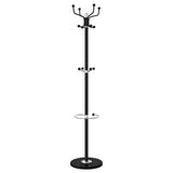 Coat Stand with Umbrella Holder Black 180 cm Powder-coated Iron - Rear View