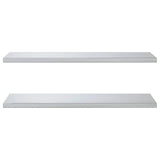 Wall Shelves 2 pcs 100x40 cm Silver Stainless Steel - Top-Down View
