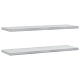 Wall Shelves 2 pcs 100x30 cm Silver Stainless Steel