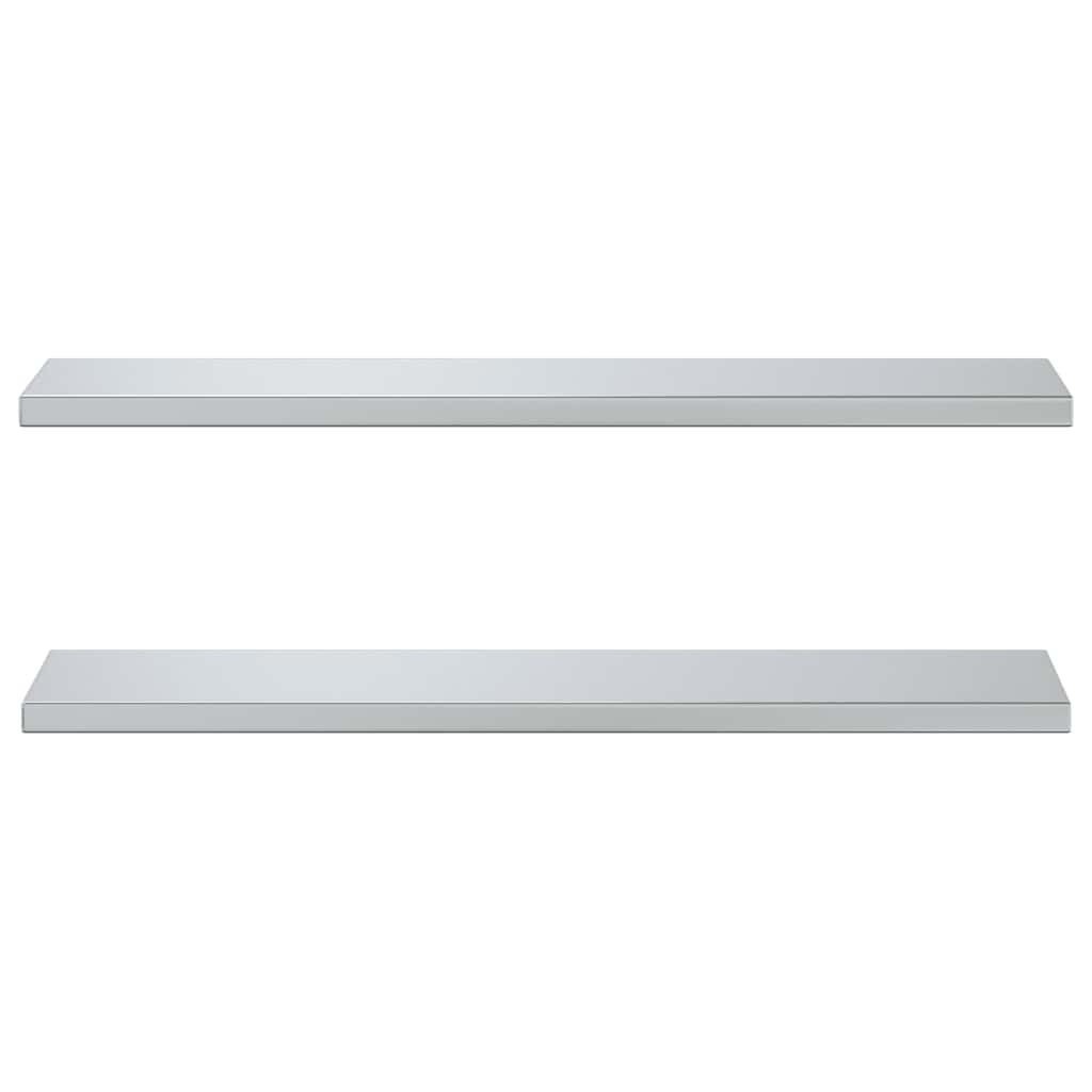 Wall Shelves 2 pcs 100x23.5 cm Silver Stainless Steel
